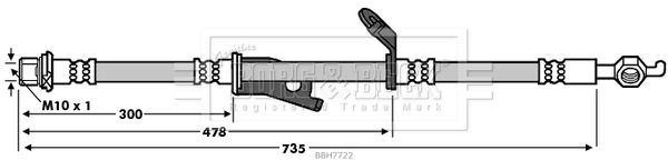 BORG & BECK Bremžu šļūtene BBH7722